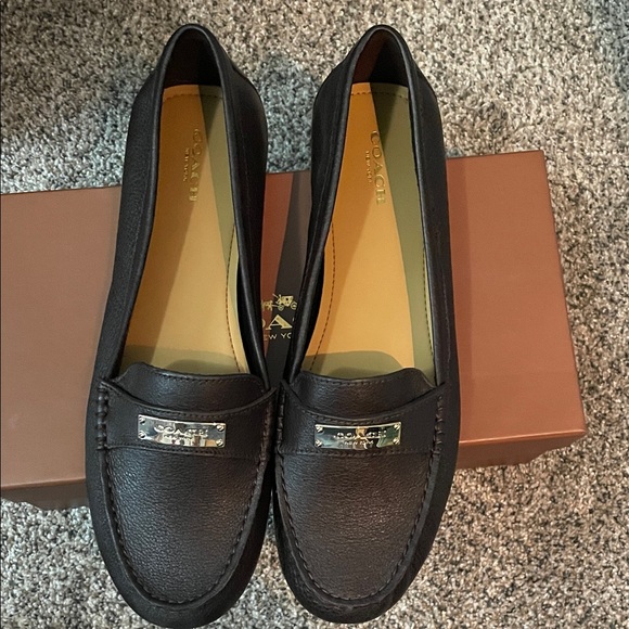 Coach black leather loafers - Picture 1 of 3